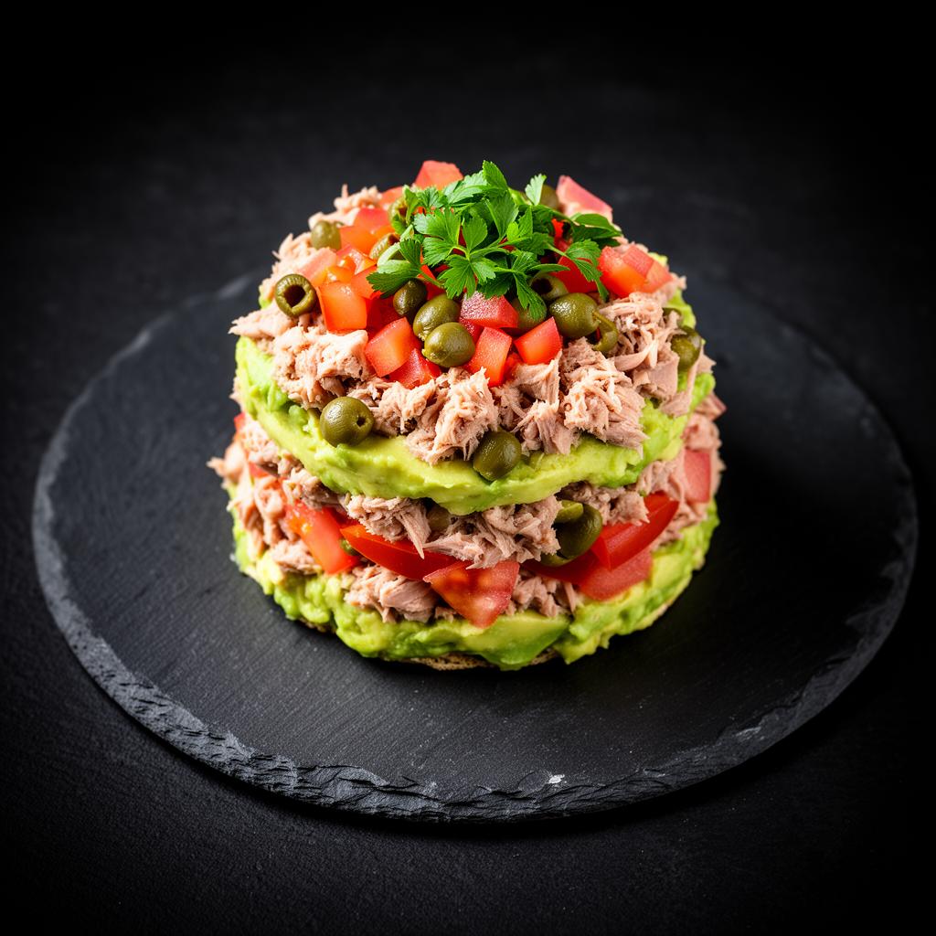 Zesty Mediterranean Tuna & Avocado 'Crackerless' Stack