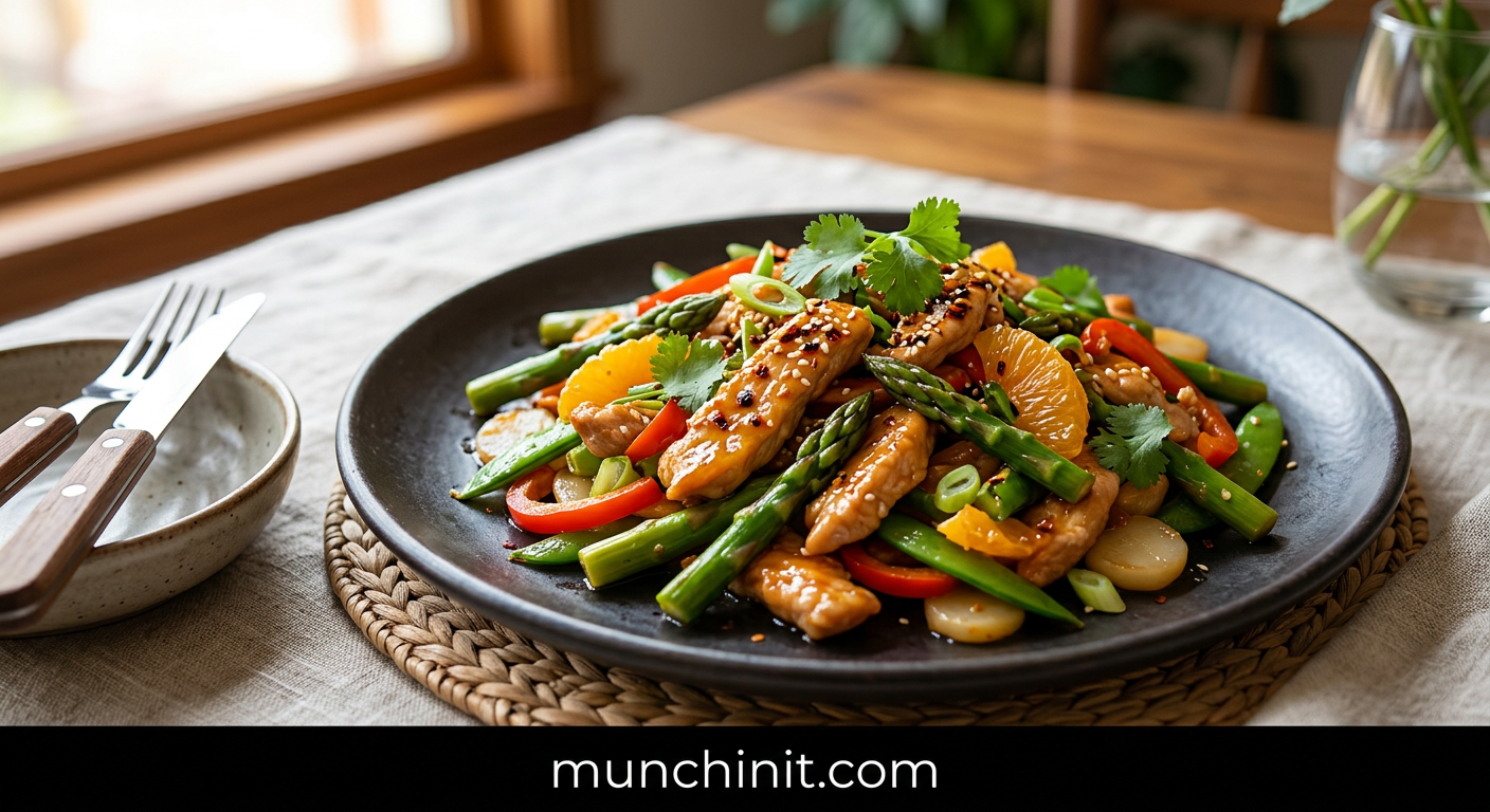 Mandarin Orange Turkey and Asparagus Stir-fry
