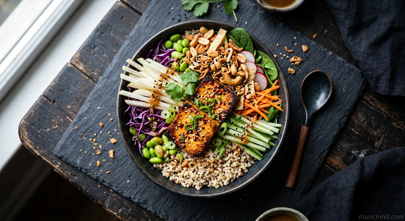 Miso-Maple Tofu & Asian Pear Crunch Bowl