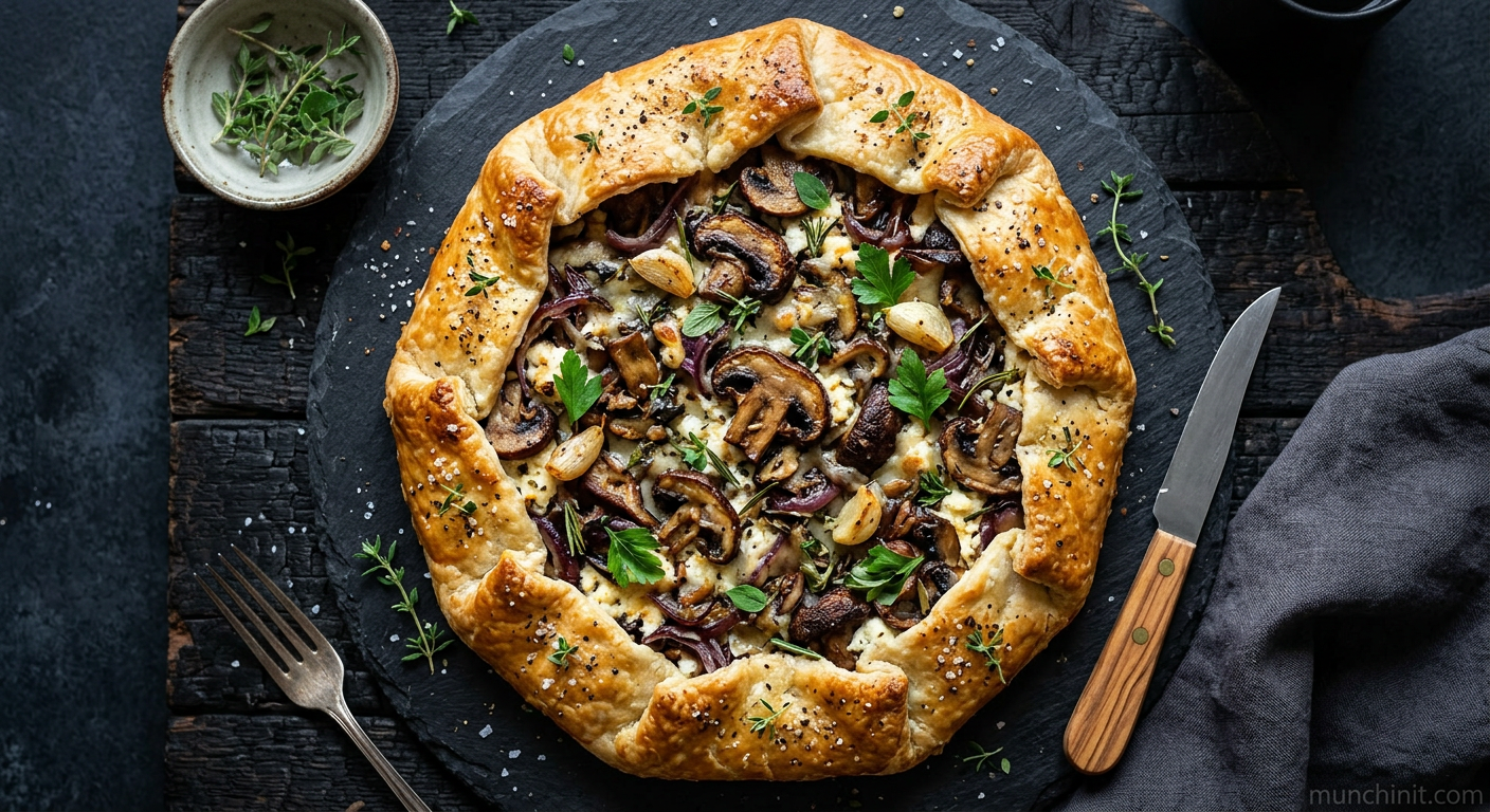 Mediterranean Mushroom, Herb & Ricotta Galette
