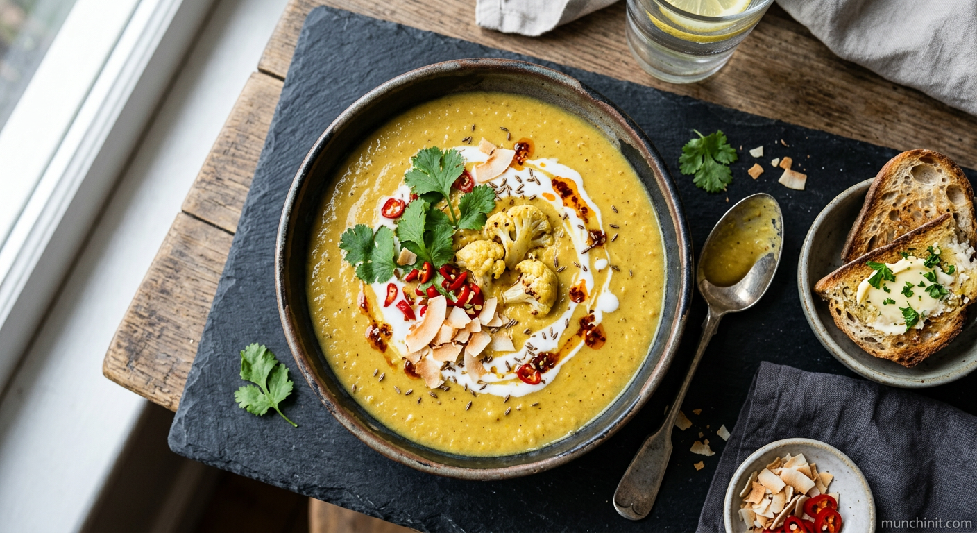 Curried Cauliflower & Coconut Milk Soup