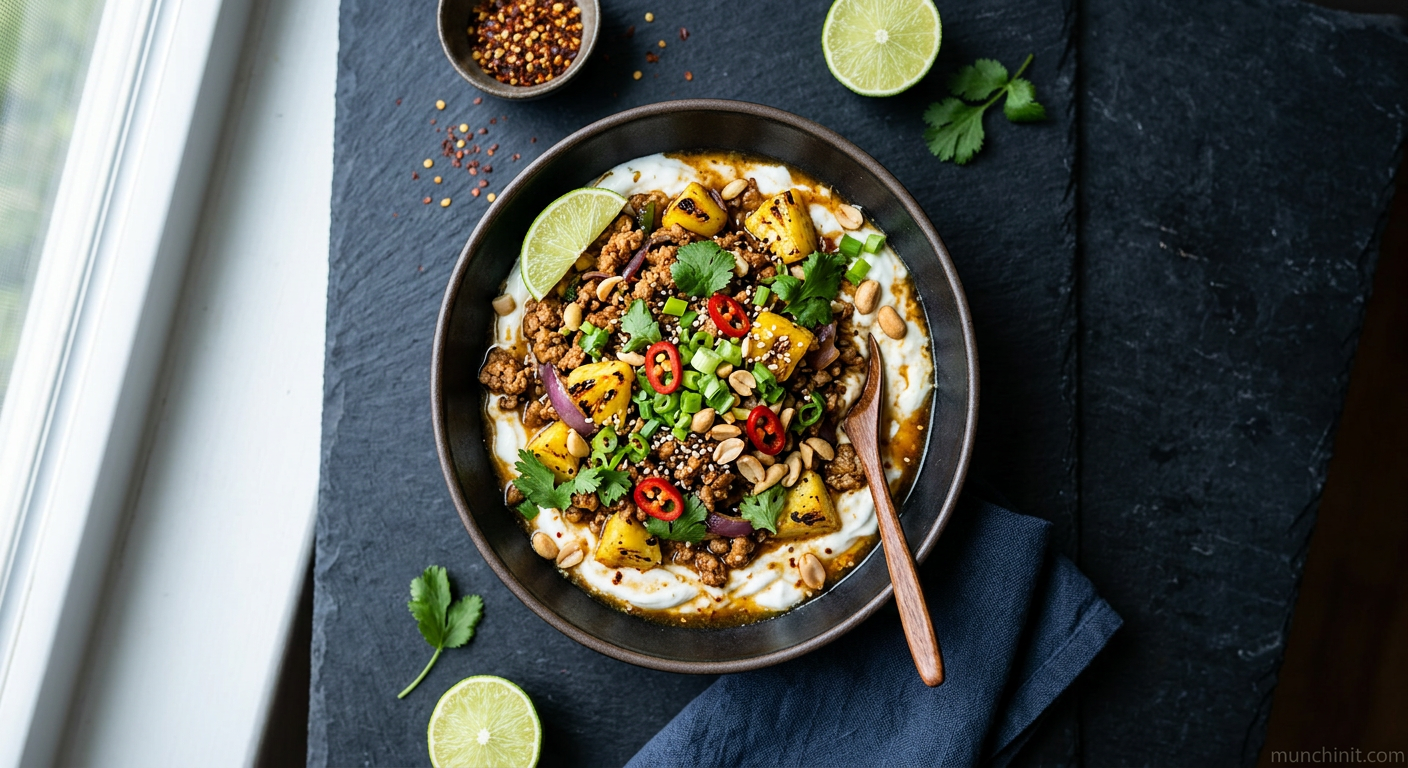 Ginger-Lime Turkey & Pineapple Yogurt Bowl