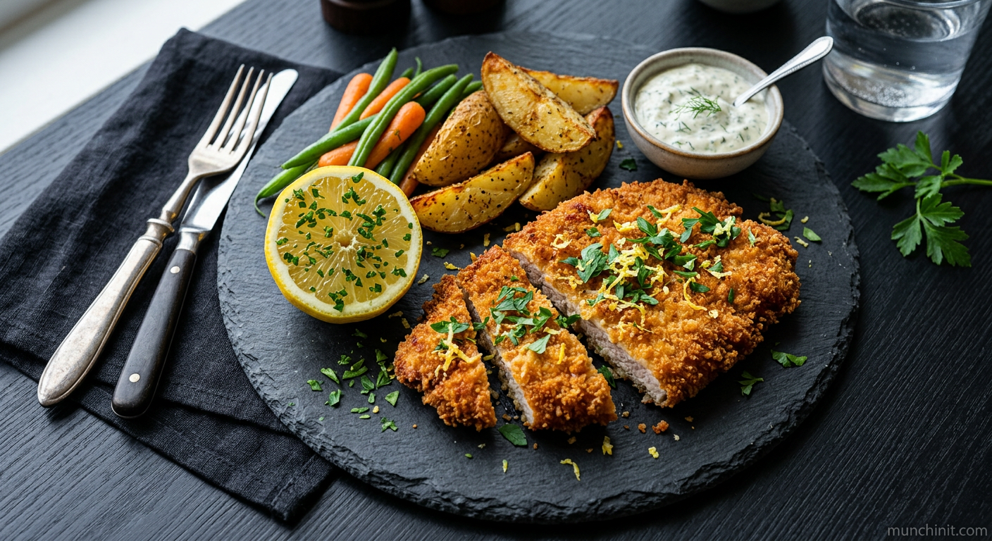 Oven-Baked Crispy Pork Schnitzel with Lemon & Parsley