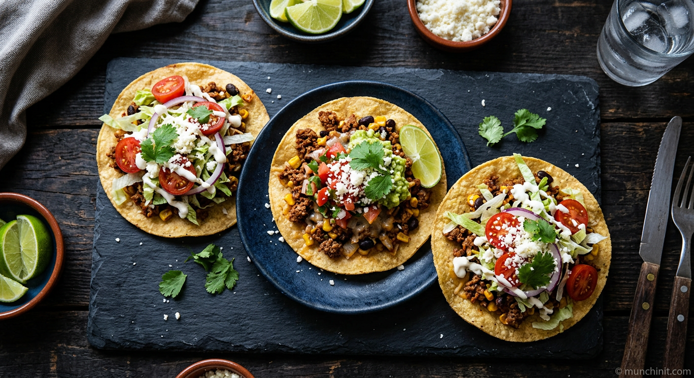 Speedy Beef & Corn Tostadas