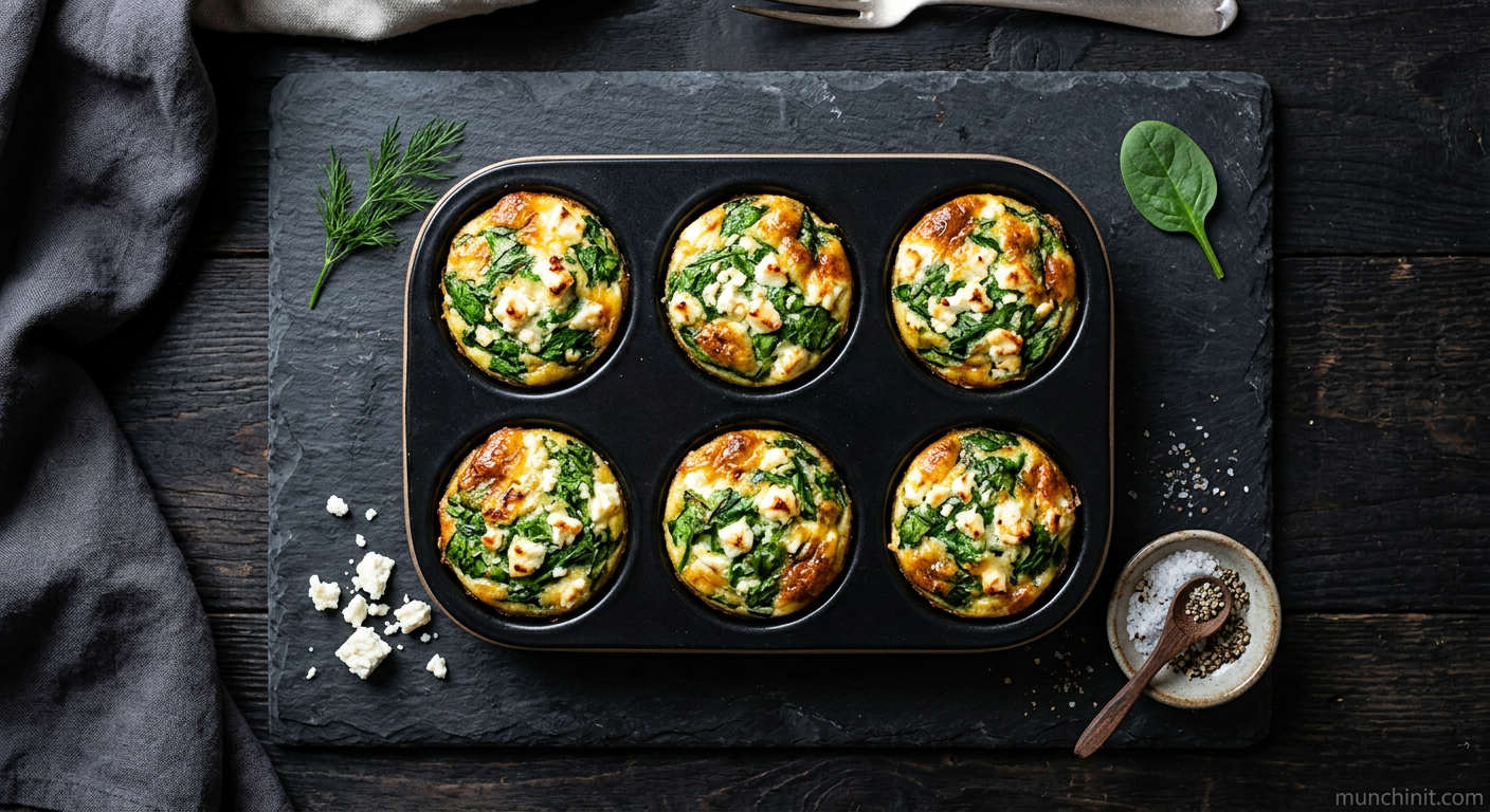Keto Spinach & Feta Egg Muffins
