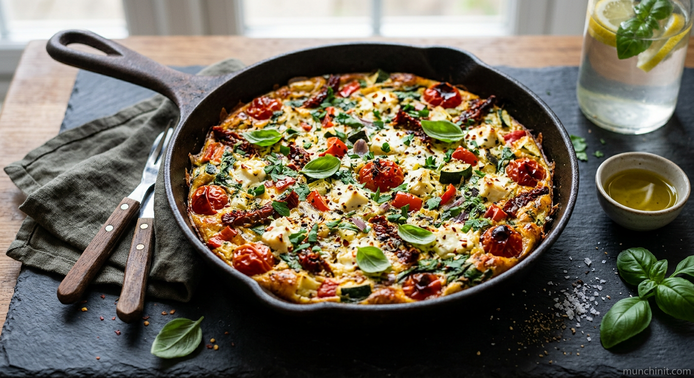 Mediterranean Vegetable Frittata with Sun-Dried Tomatoes