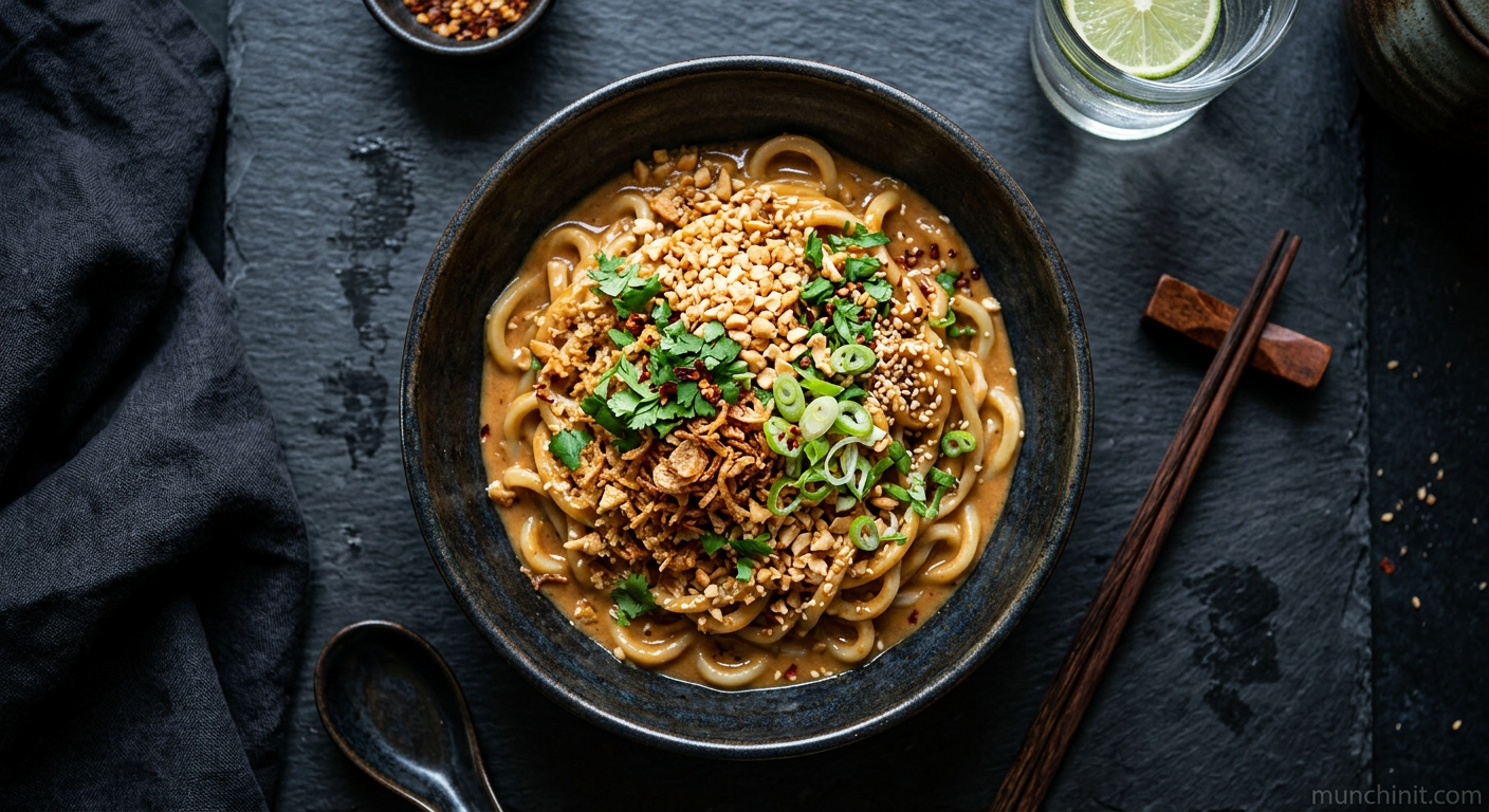 Speedy Creamy Peanut Noodles with Toasted Crunch