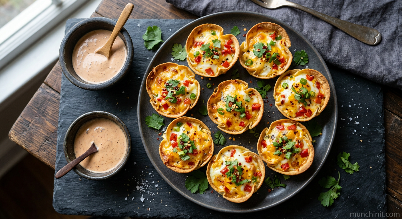 Crispy Egg & Cheese 'Tortilla' Bites with Spicy Pimientos