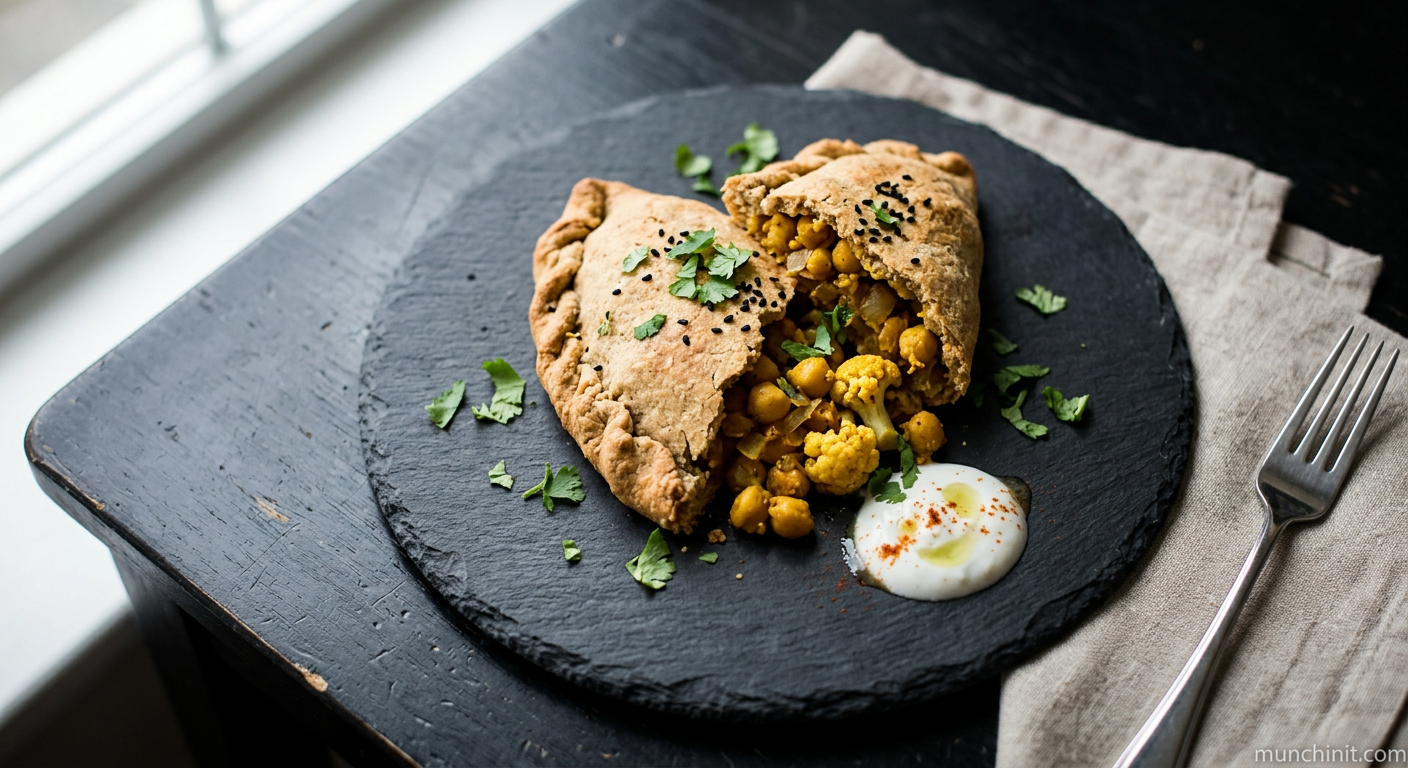 Curried Chickpea & Cauliflower 'Pasty' with Coconut Flour Crust