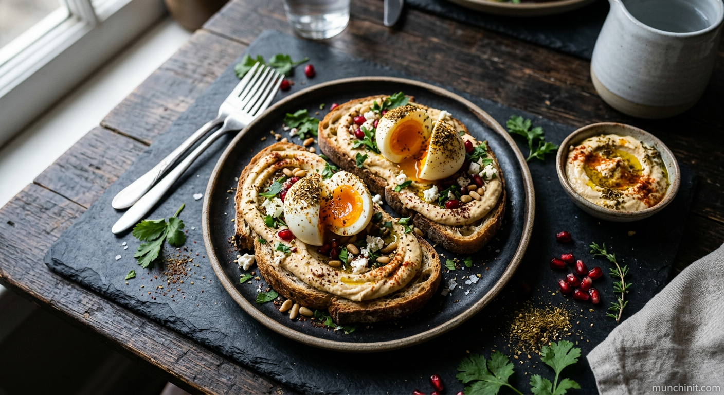 Moroccan Za'atar Egg & Hummus Toast