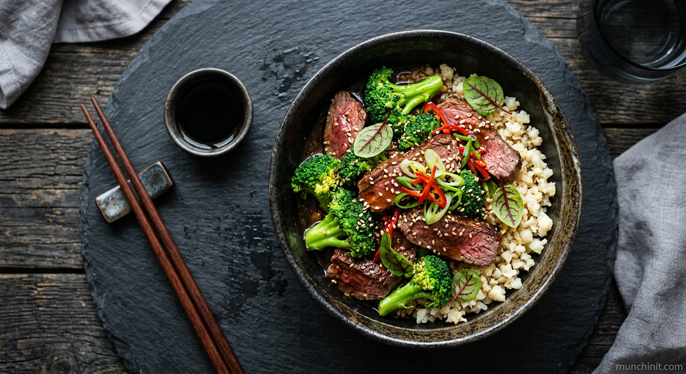 Keto Japanese Beef & Broccoli Bowl