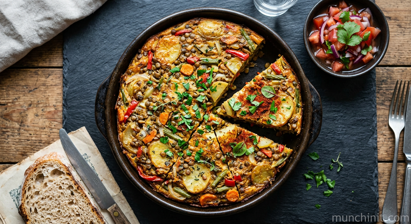 Low-Fat Lentil & Vegetable Spanish Frittata