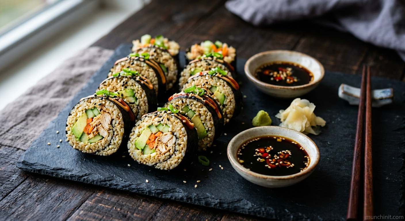 Chicken & Avocado 'Sushi' Rolls with Cauliflower Rice