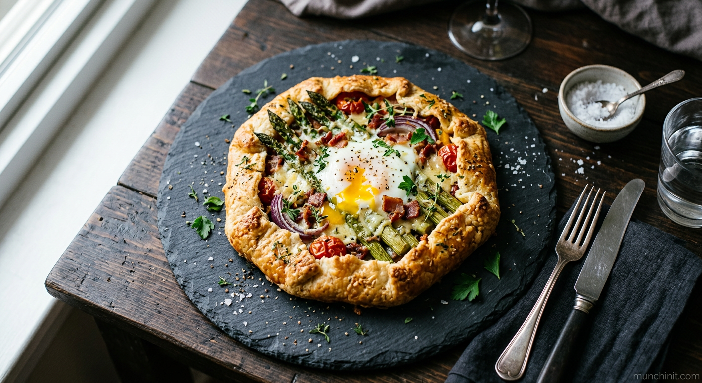 Savory Breakfast Galette with Asparagus and Gruyere