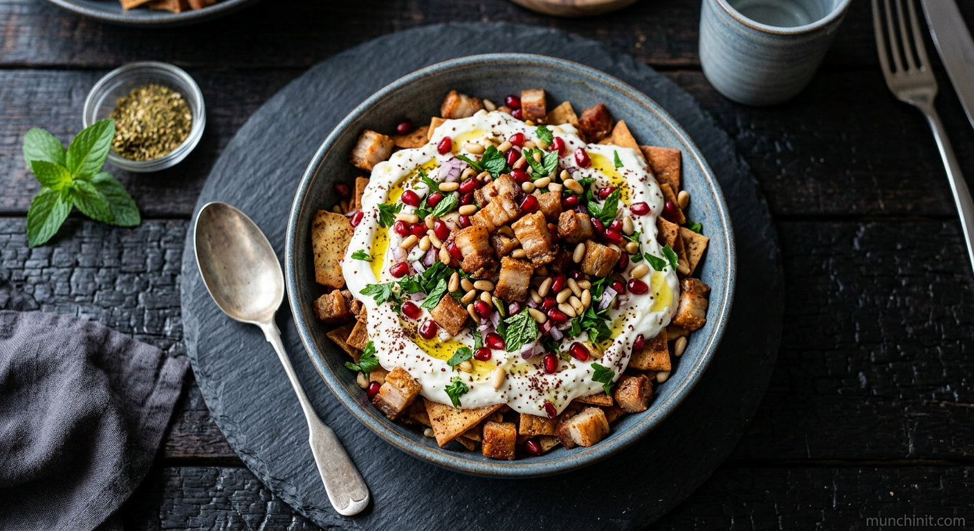 Crispy Pork Fatteh-Inspired Cereal Bowl