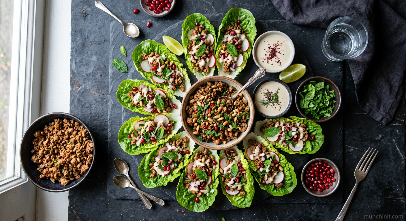 Middle Eastern Spiced Pork Mince Lettuce Wraps